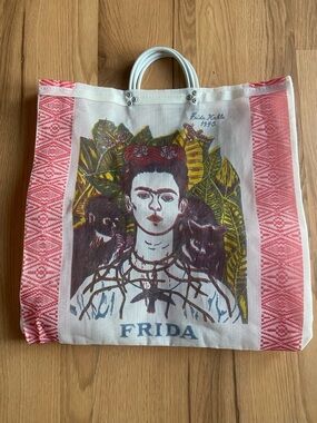 Frida Kahlo Printed Canvas Tote Market Bag